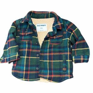 Old Navy Plaid Sherpa-Lined Shacket – Unisex 6–12M